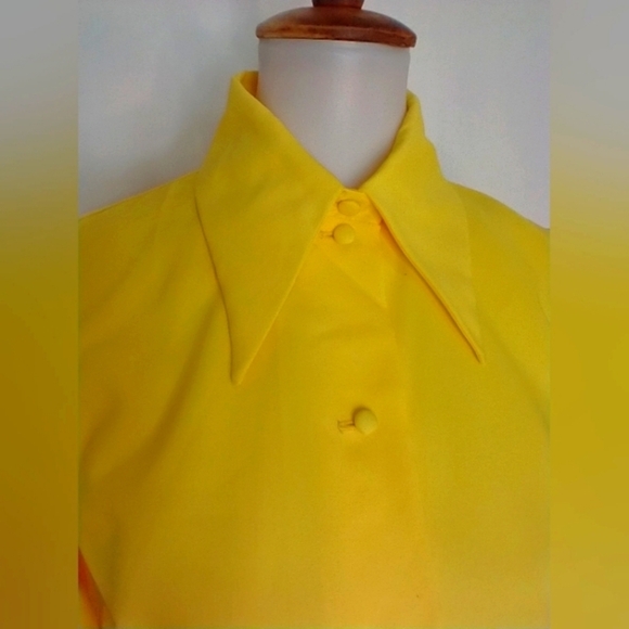 VINTAGE PRIMARY YELLOW BLOUSE - Picture 1 of 7